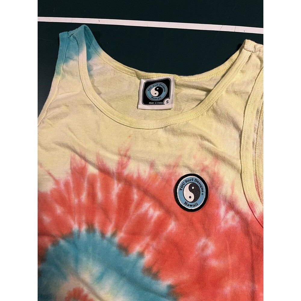 Unisex T&C TC Surf Designs Tie Dye Multicolor Sleeveless Tank Top SMALL Summer